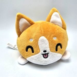 TeeTurtle Reversible Happy Sad Corgi Fox Orange Plush 4"
